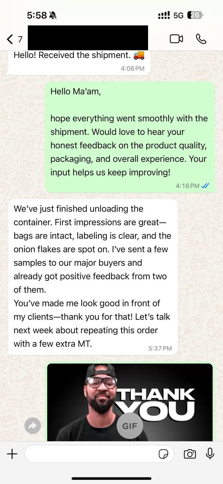 Client testimonial screenshot 2